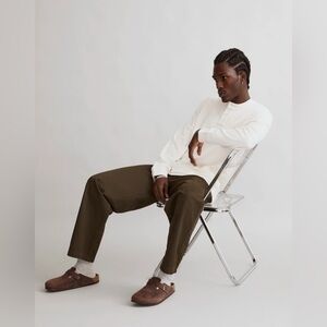 NWT Madewell Textured Long-Sleeve Henley Tee in Ivory, Partial Button Front, XL